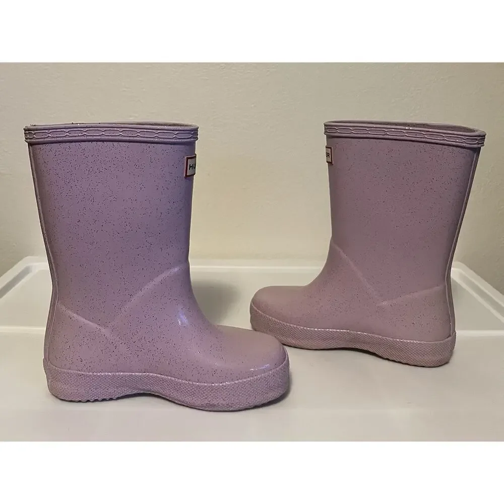 Hunter Kids Pink Glitter Rain & Snow Boots